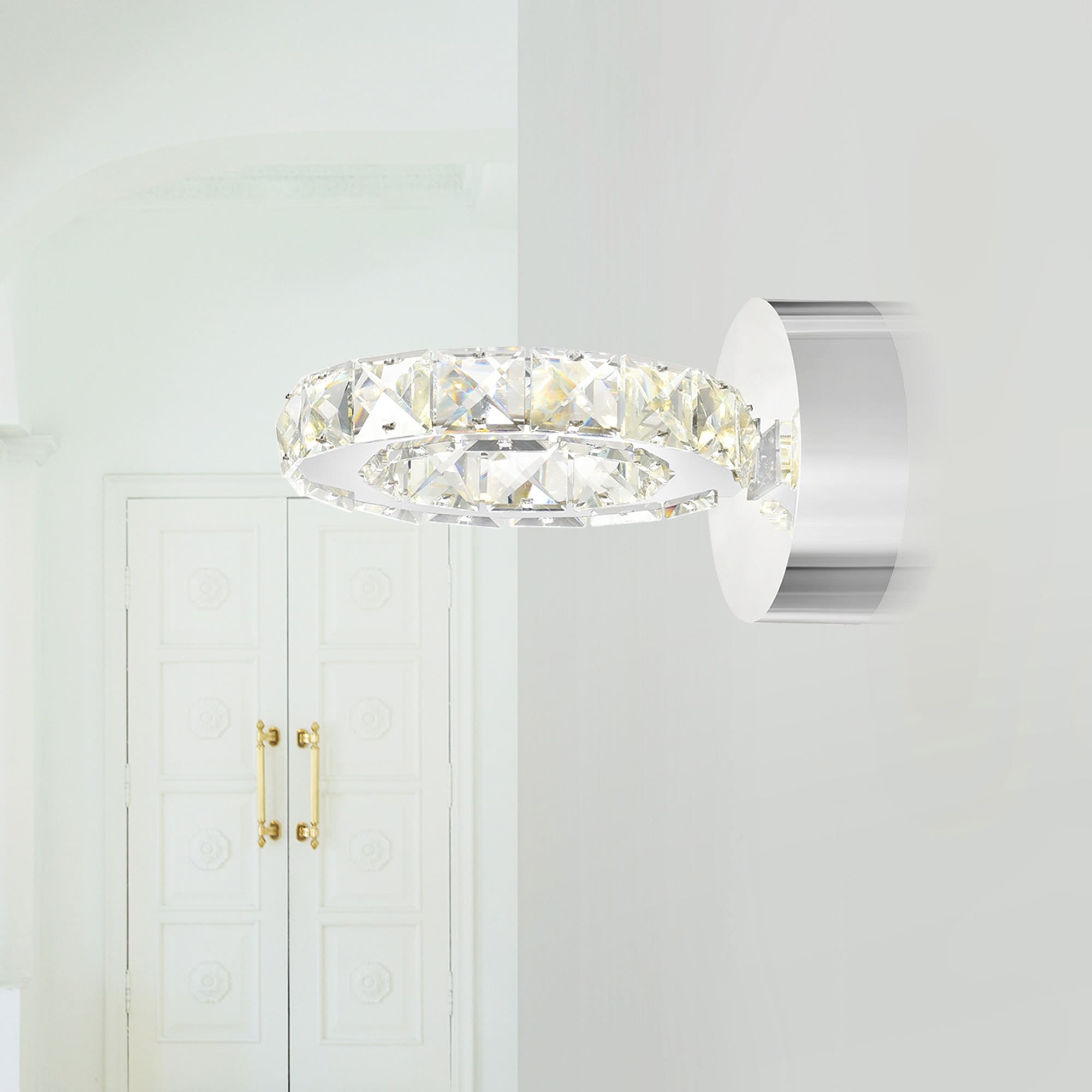 CWI Lighting Ring Integrated LED Chrome Wall Sconce - Stainless Steel