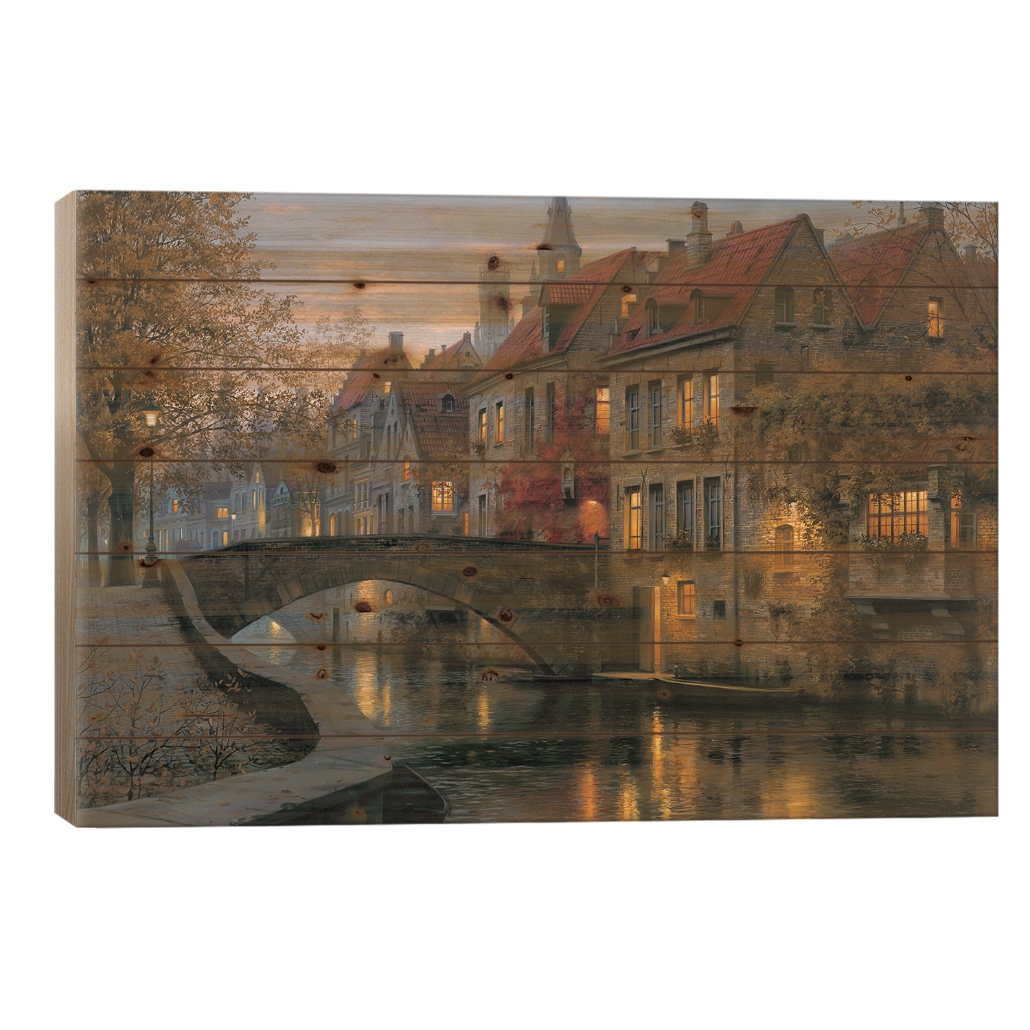 Silent Evening Print On Wood by Evgeny Lushpin - Multi-Color