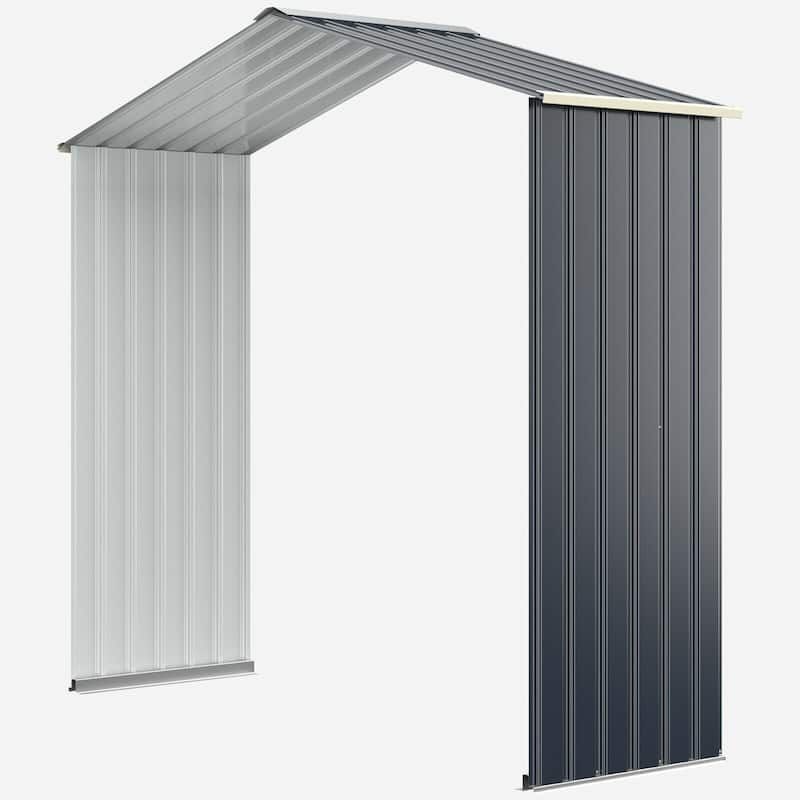 Gymax Outdoor Storage Shed Extension Kit for 7/9.1/11.2 ft Shed Width - 7 ft