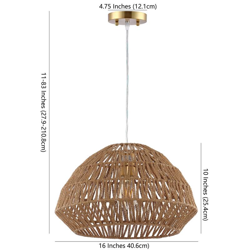 SAFAVIEH Lighting Dijana 16-inch Pendant - 16" W x 16" D x 11-191" H - Natural - 16Wx16Dx191H