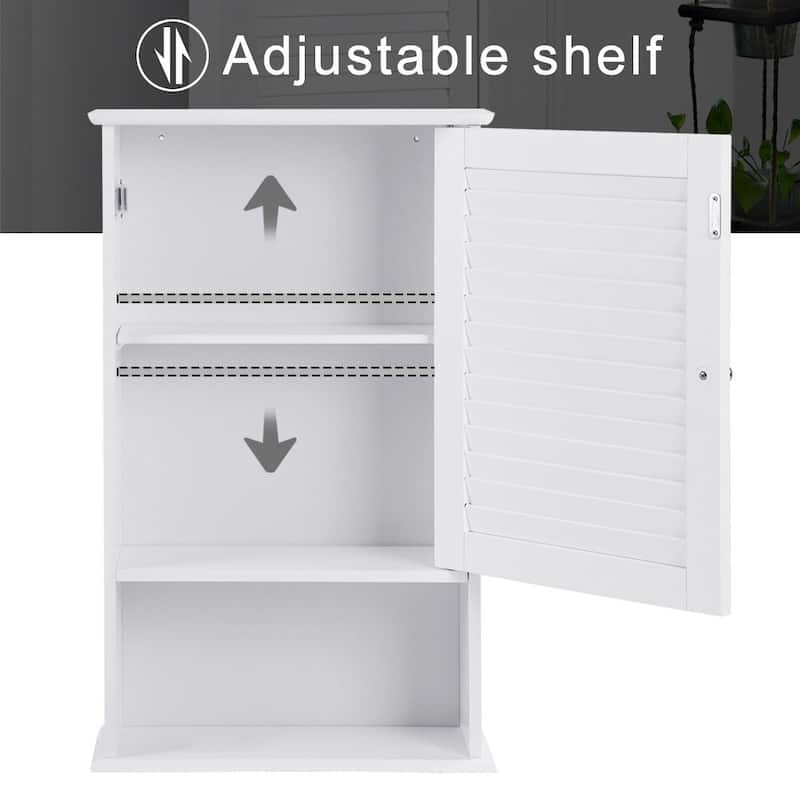 Gymax 27.5'' H Wall Cabinet Hanging Bathroom Storage Cabinet - See Details