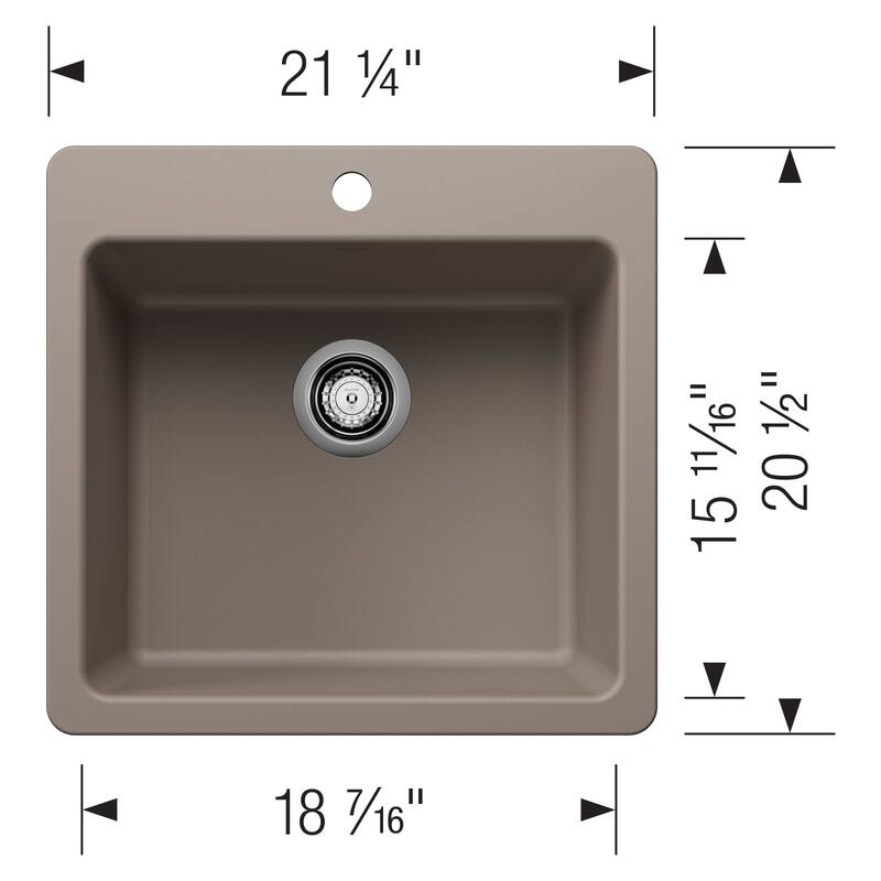 Blanco 443229 Liven 21" Drop-In/Undermount Single Basin SILGRANIT