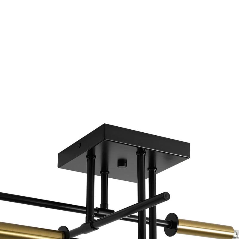 Industrial Linear Tiered Sputnik Semi Flush Mount Light 20 Inches