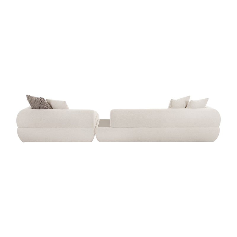 Pasargad Home Amara Beige Sectional Sofa 2 Pieces - W148"xD57"xH26"