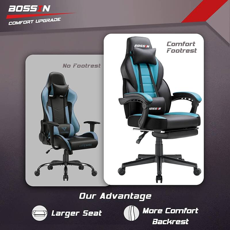 BOSSIN Racing Style Gaming Chair,400 lbs Big and Tall gamer chair High Back Computer Chair