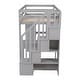 preview thumbnail 17 of 25, Twin Size Wooden Loft Bed with Storage Drawers, Desk, Storage Stairs, Shelves