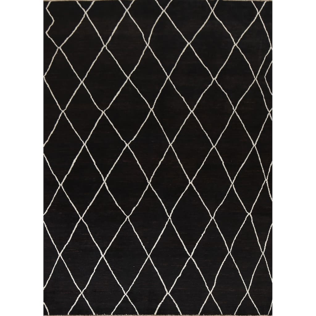 Vegetable Dye Moroccan Oriental Living Room Area Rug Wool Hand-knotted - 7'7" x 9'9"