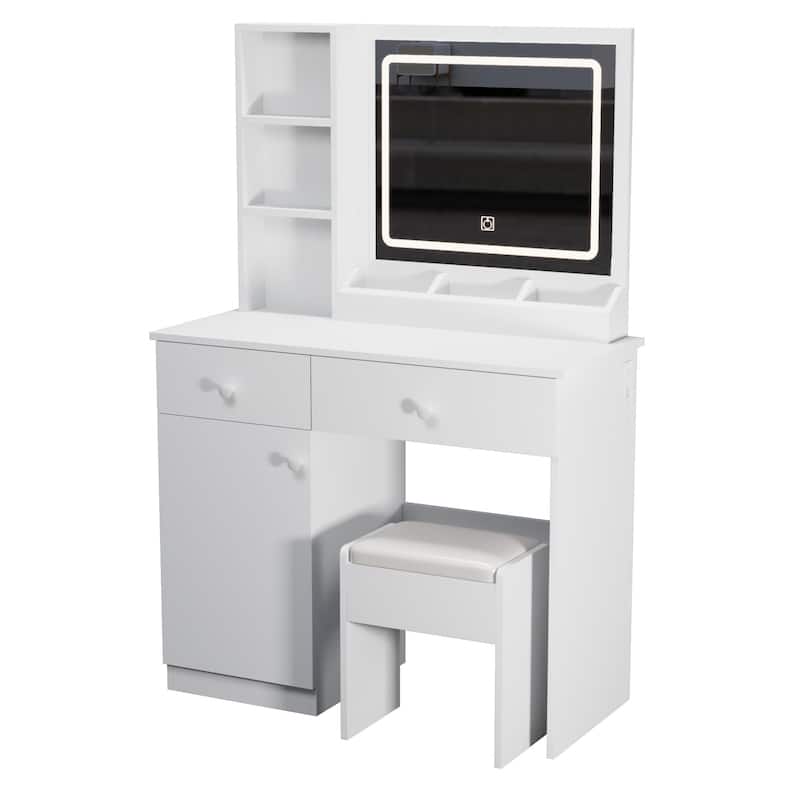 Fashion Vanity Desk with Mirror and Lights for Makeup