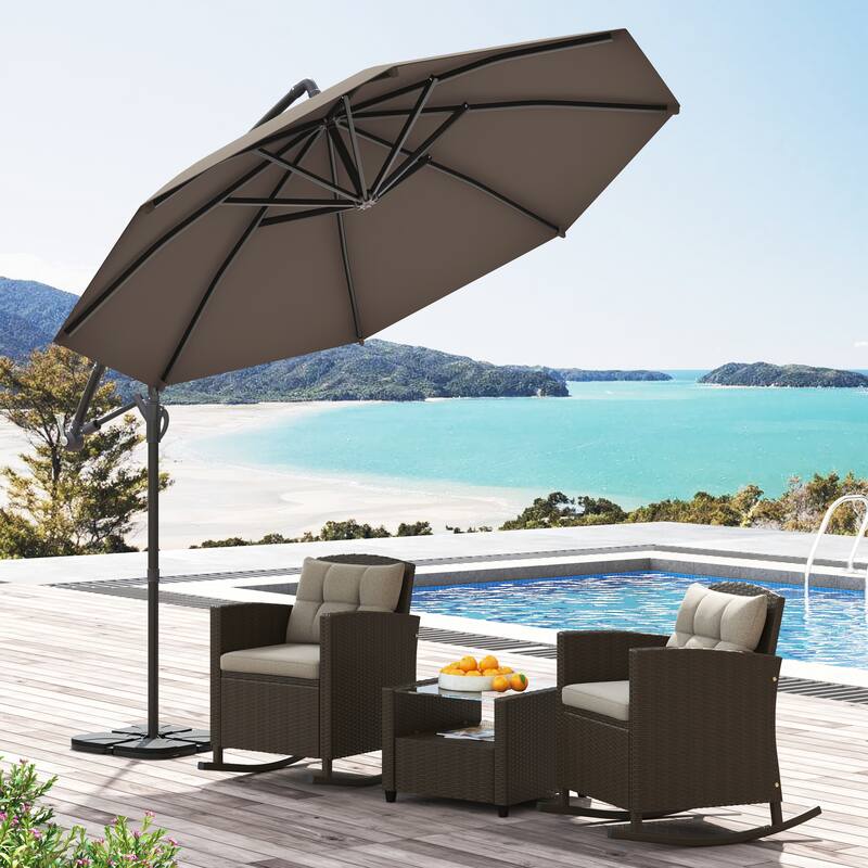 Corvus Vera 10-foot Cantilever Hanging Tilt Offset Canopy Patio Umbrella