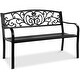 preview thumbnail 1 of 8, Outdoor garden courtyard steel bench Black