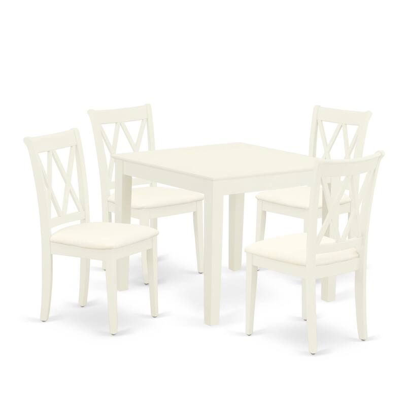 East West Furniture Dining Room Furniture Set Includes a Kitchen Table and Linen Fabric Dining Chairs, (Pieces & Finish Options)