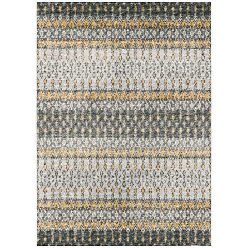 Machine Washable Indoor/ Outdoor Addison Bravado Geometric Ikat Rug