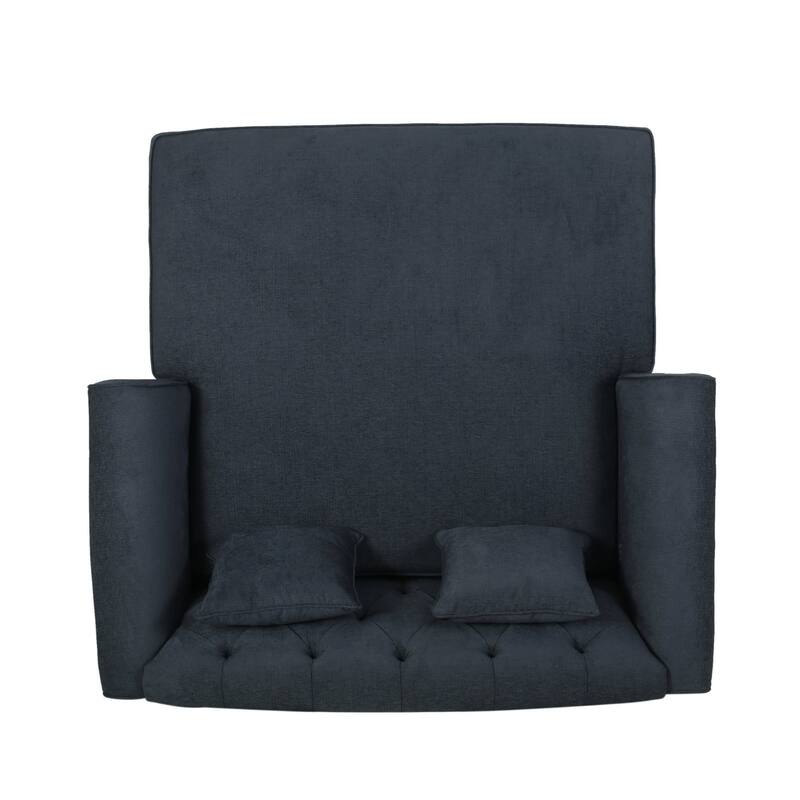 Charcoal Modern 66" Upholstered Loveseat Chaise Lounges Chair with Birch Wood Legs and Pillows