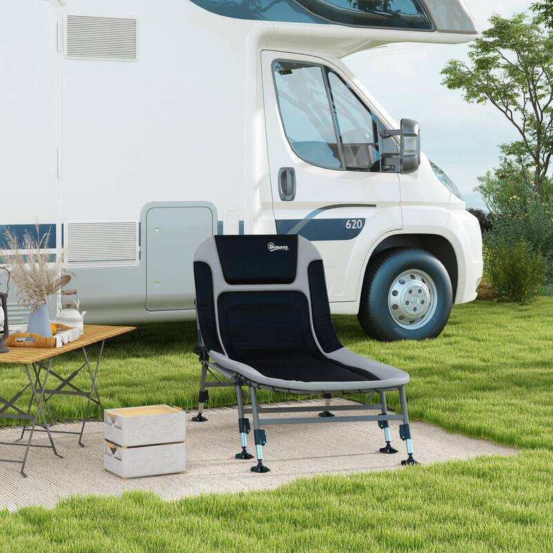Foldable and adjustable recliner with upholstery and headrest
