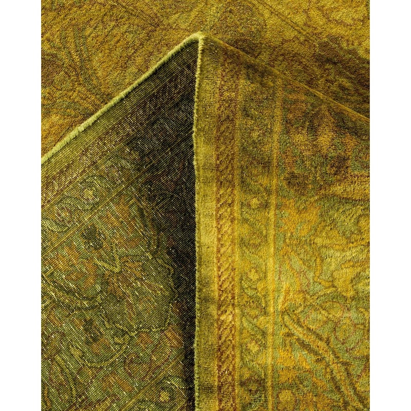 Overton Hand Knotted Wool Vintage Inspired Modern Contemporary Overdyed Gold Area Rug - 4' 8" x 7' 3"