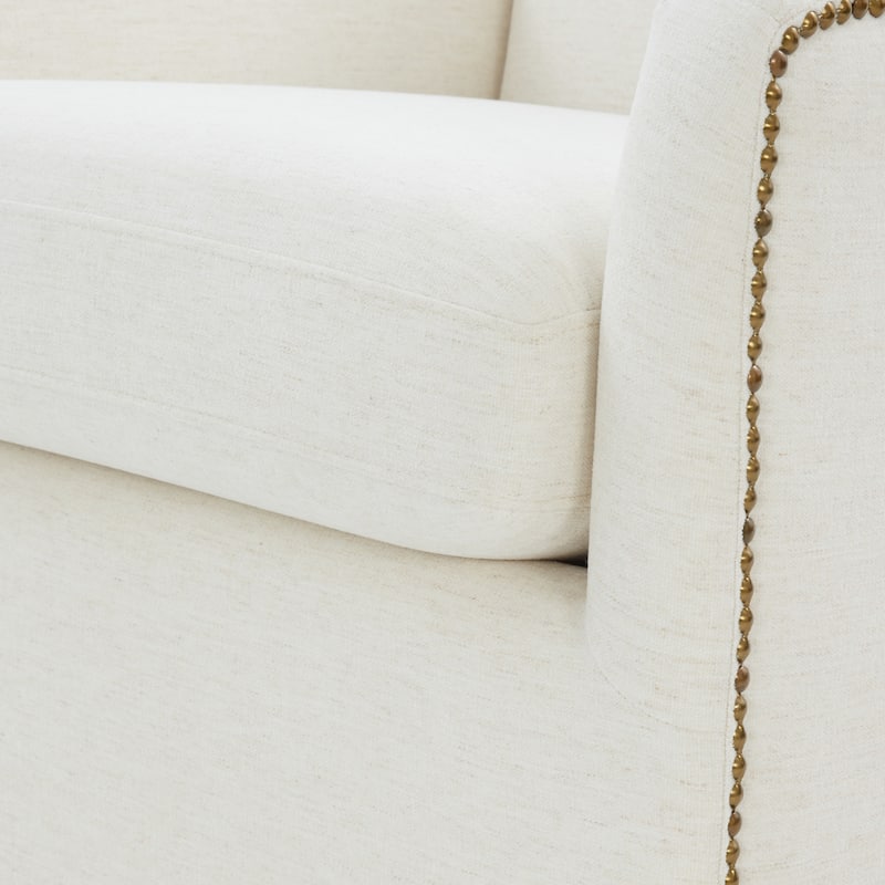 Tobias Swivel Accent Chair with Nailhead Trim by Greyson Living