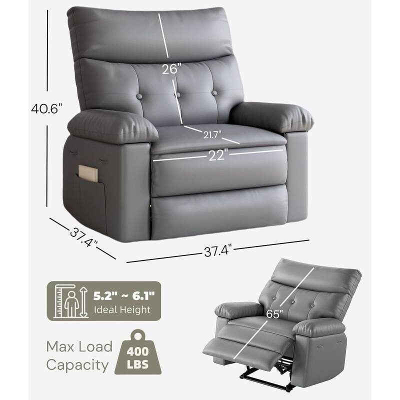22"W Rocker Recliner, with Oversized Seat