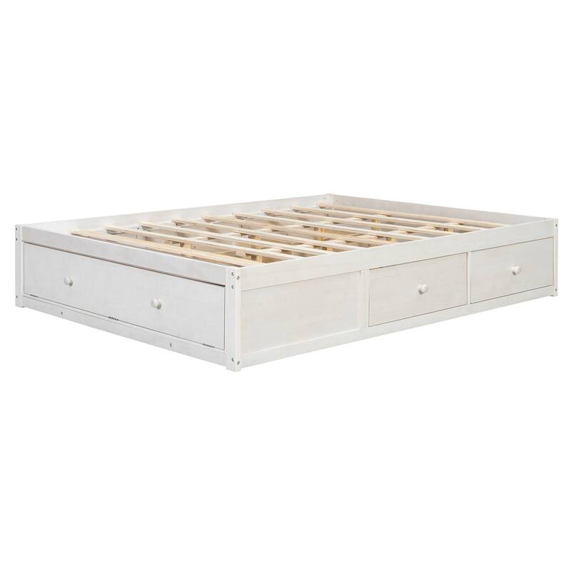 Queen Platform Bed Frame with Underbed Storage by Harper&Bright Designs