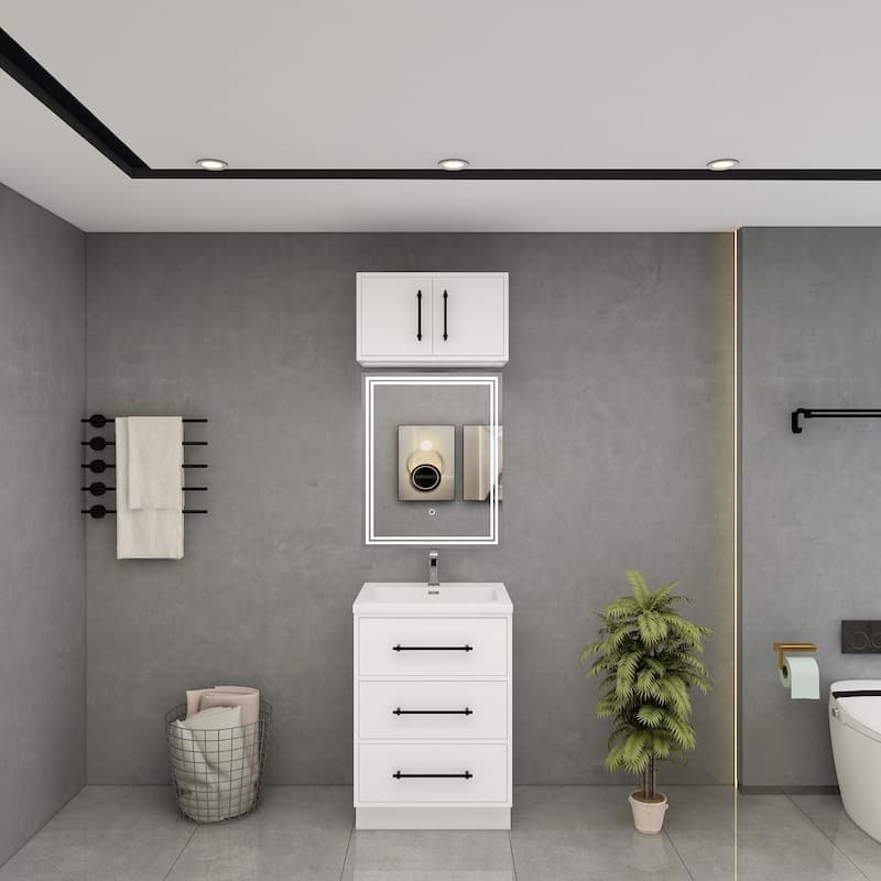 Victoria 24 Inches Floating Top Cabinet with Smart Motion Sensor Light - 23.9