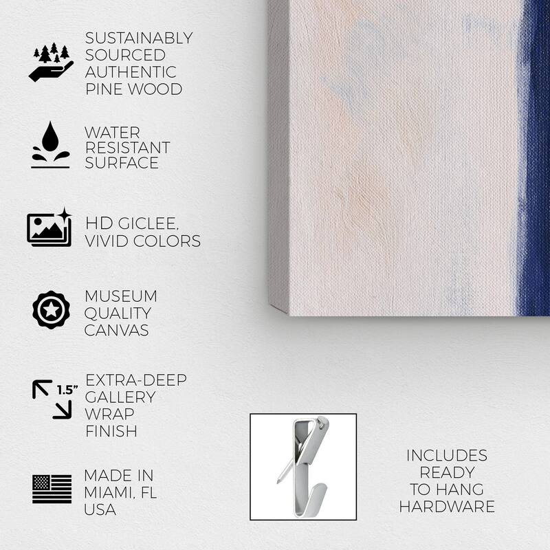 Wynwood Studio Canvas Abstract Baile Suave Blue and Rustic Wall Art Canvas Print