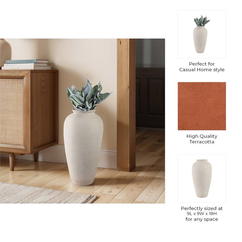 Terracotta Vase Casual Style Decorative Office Bedroom - 18" White