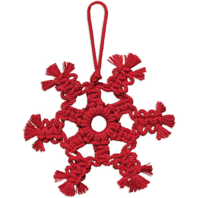 Red Snowflake Ornament 6" -Set of 4