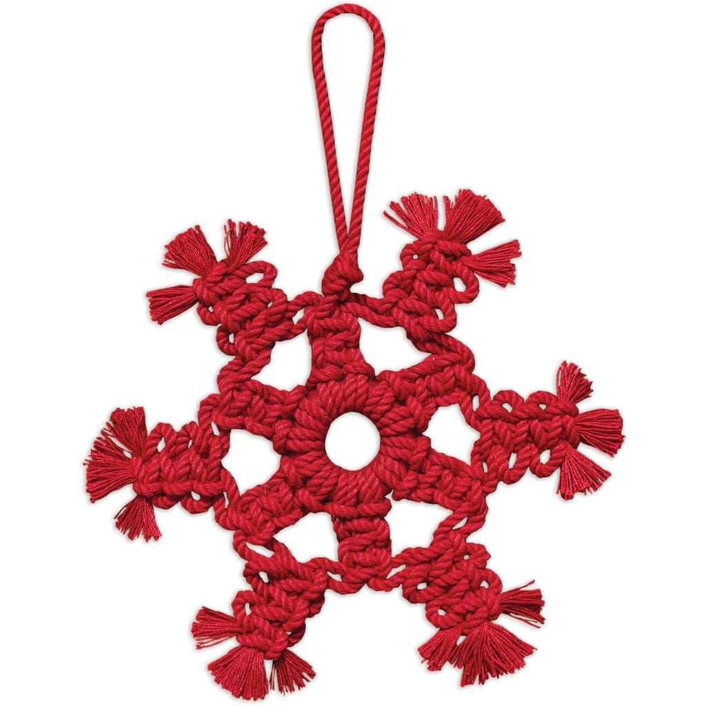 Red Snowflake Ornament 6" -Set of 4
