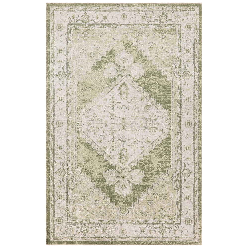 Nourison Abby Machine Washable Indoor only Persian Distressed Area Rug