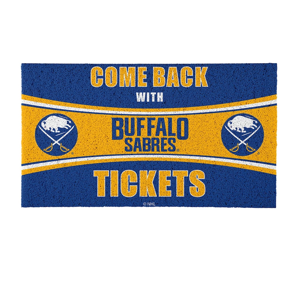 Boston Bruins 28 in. x 16 in. PVC "Come Back With Tickets" Trapper Door Mat