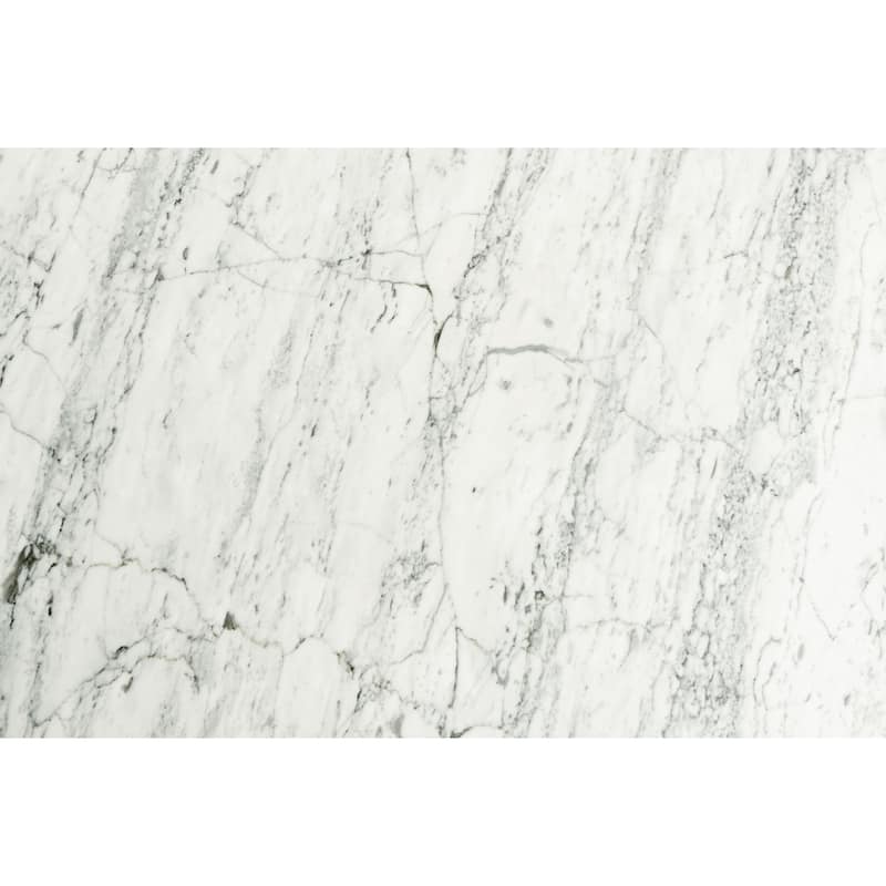 Vezzana 31" Square Italian Carrara White Marble Coffee Table with Oak Legs