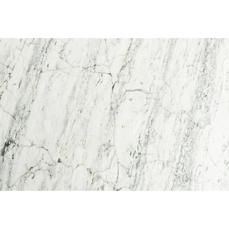 Vezzana 31" Square Italian Carrara White Marble Coffee Table with Walnut Legs