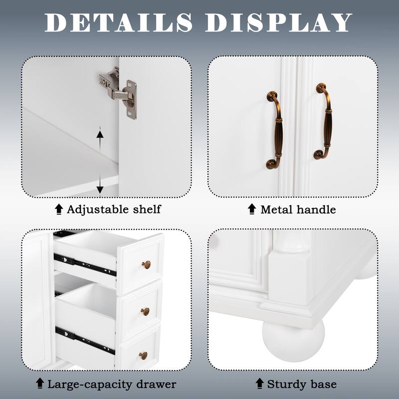 28-36 inch Transitional Single Bathroom Vanity with Ceramic Sink