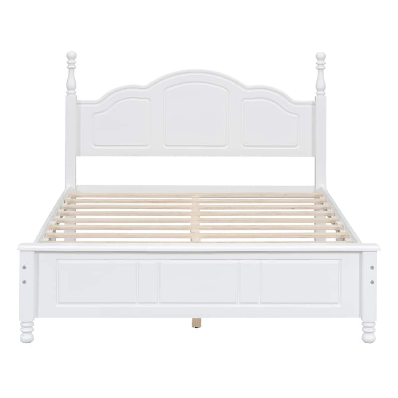 3-Pieces Bedroom Sets, Full/Queen Size Wood Platform Bed & 2 Nightstands, Modern Bed Frame w/ Headboard, Nightstand w/ 2 Drawers