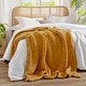 preview thumbnail 5 of 93, Madison Park Hand Made Chunky Double Knit Throw Blanket Yellow