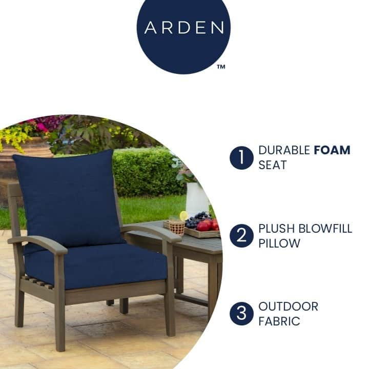 ARDEN earthFIBER Outdoor Foam Deep Seat Cushion Set, 24 in x 24 in
