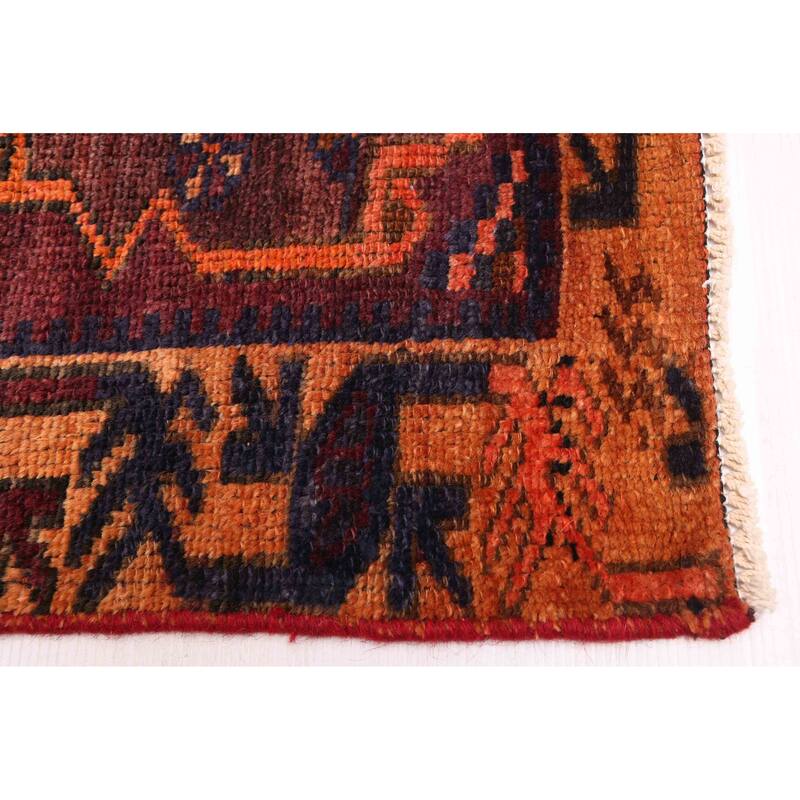 ECARPETGALLERY Hand-knotted Melis Vintage Dark Burgundy Wool Rug - 4'8 x 8'0