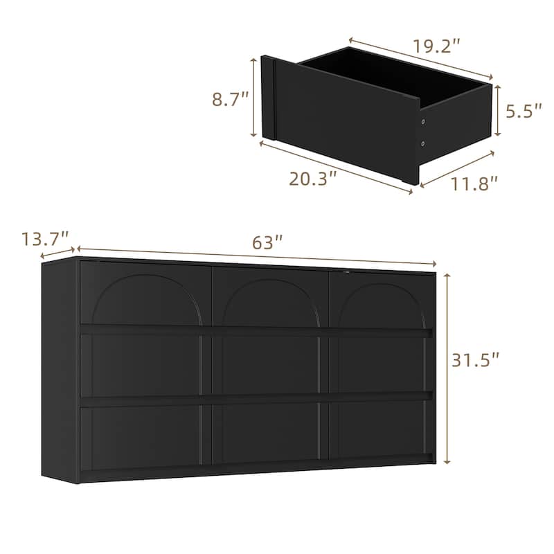 White 9-Drawer Nightstand with Modern Design and Safety Features