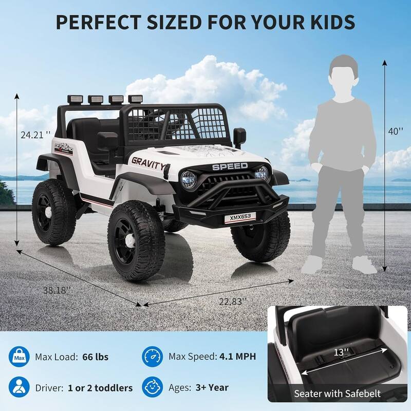 Electric Vehicles 12V Ride on Car for 3+ Kids Best Gift