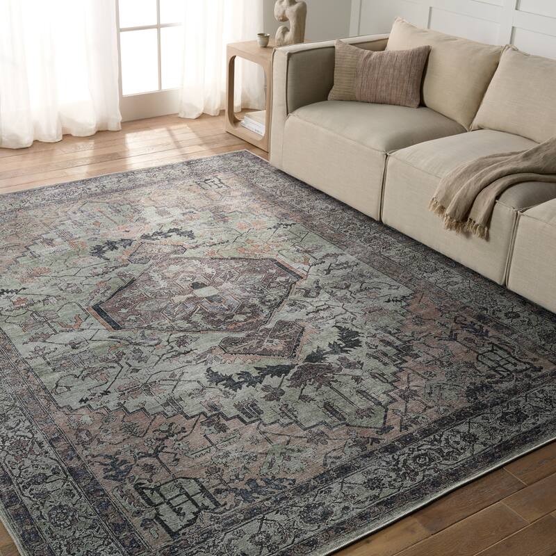 Abbott Machine Washable Medallion Area Rug