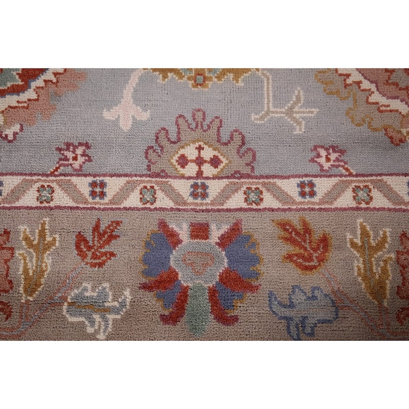 Blue Oushak Indian Area Rug Hand-Knotted Wool Carpet - 7'11"x 10'0"