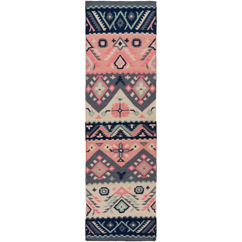 Livabliss Louise Handmade Southwestern Wool Flatweave Area Rug