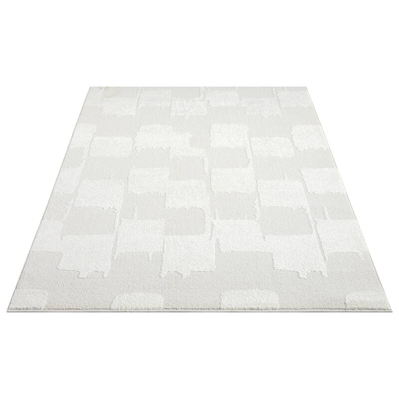 Abani Rugs Nomad Collection NOM170A Cream Tone-on-Tone Abstract Area Rug