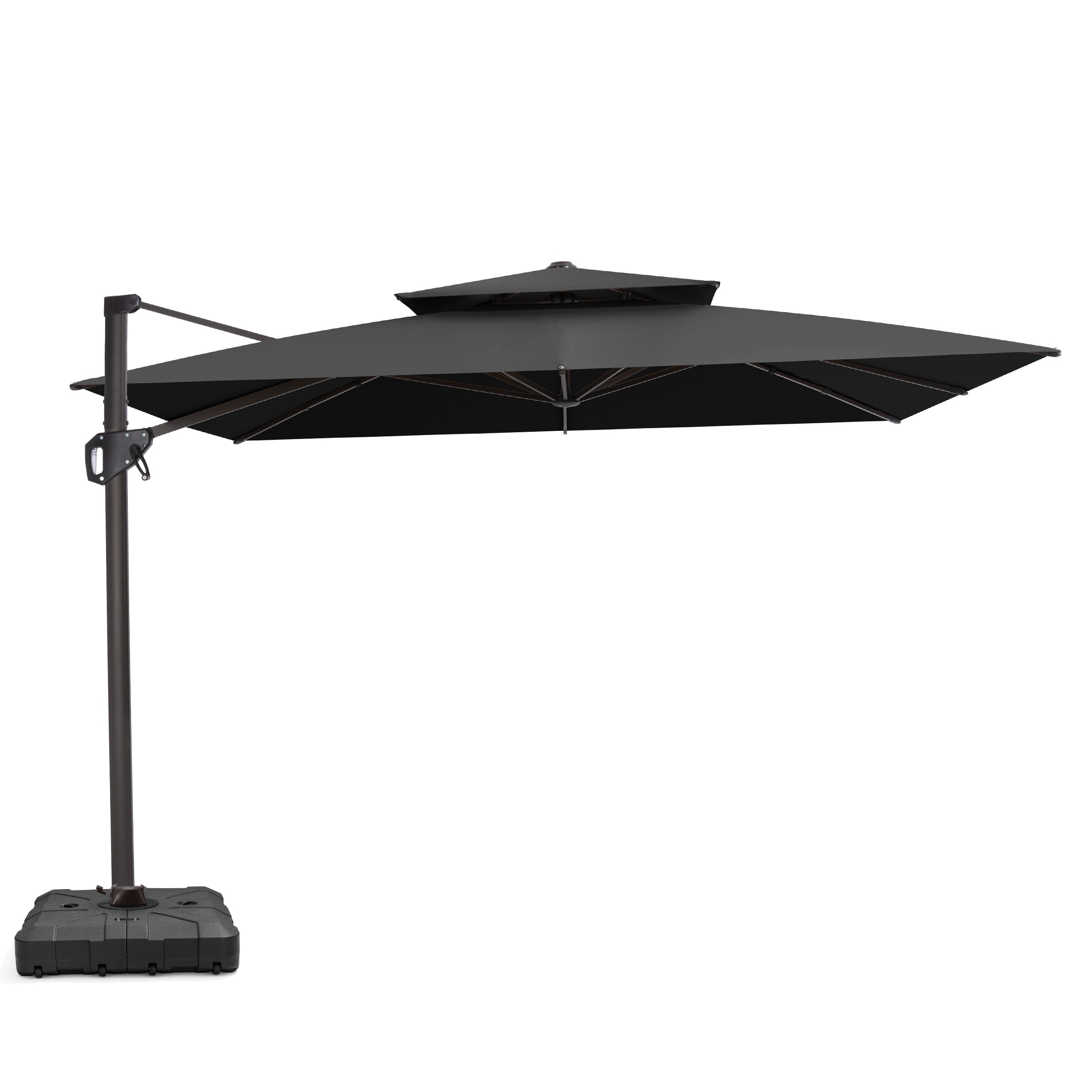 VredHom Patio Outdoor 11 x 11 FT Cantilever-Offset Aluminum Umbrella with HDPE Base