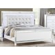 preview thumbnail 1 of 5, Sterling King Size Upholstered LED Bed made with wood White