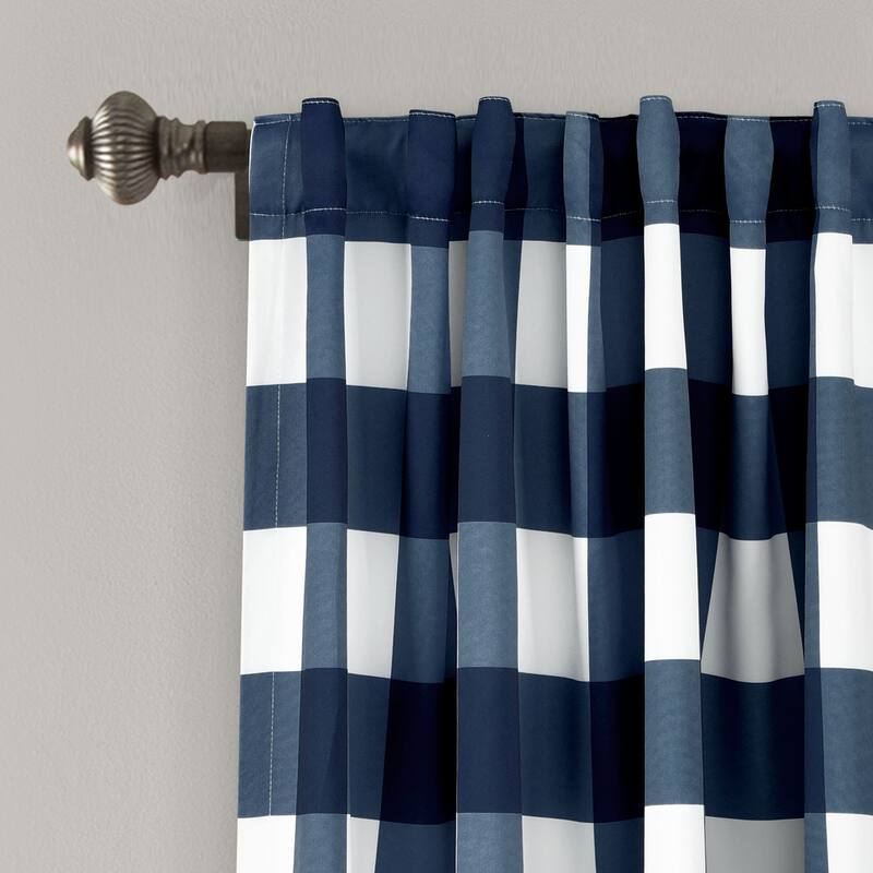Lush Decor Kelly Checker Room Darkening Window Curtain Panel Pair