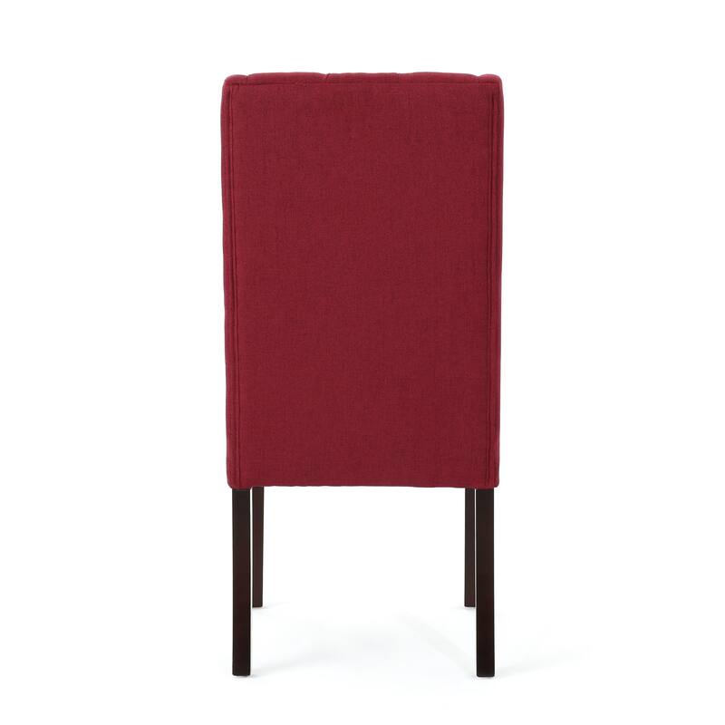 Wingback Upholstered Dining Chairs Set of 2, Fabric Side Dining Room Chairs with Tufted Button, Home Kitchen Wood Chairs
