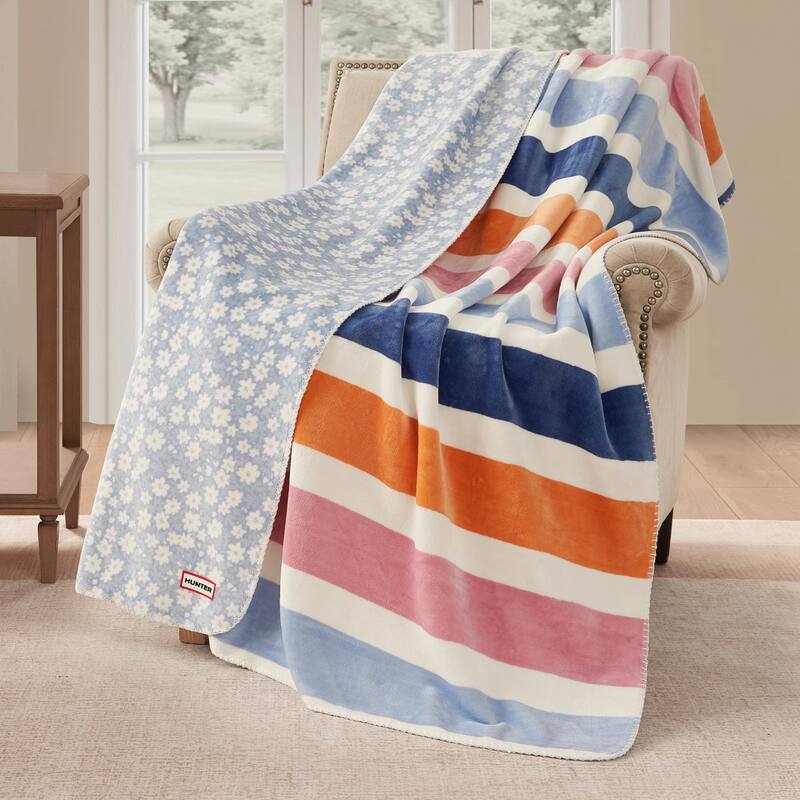 Hunter Reversible Plaid Plush Throw Blankets