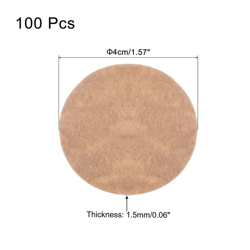 100pcs Plant Pot Hole Pad Round Nonwoven Flower Bonsai Bottom Soil Mat - Beige - 4cm