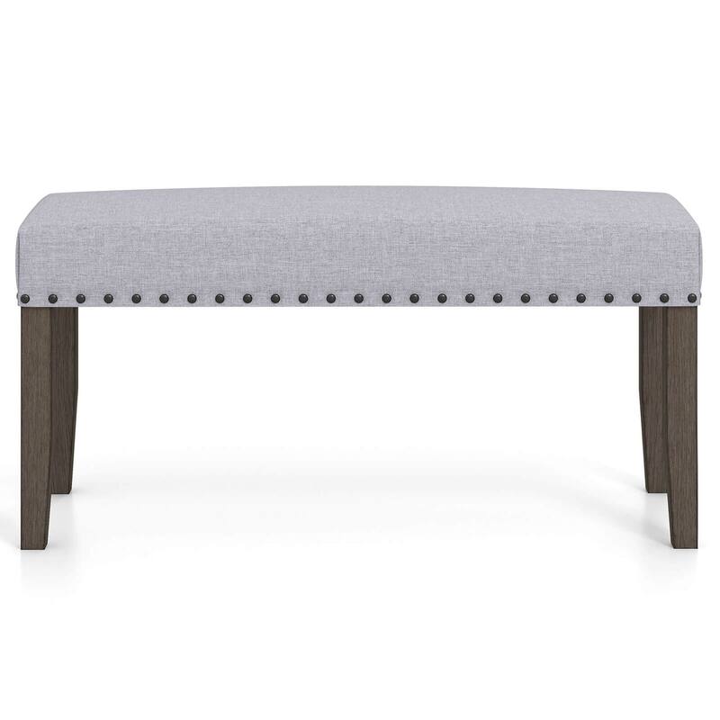Costway 1/2 PCS 42.5" Upholstered Entryway Bench with Nailhead Trim