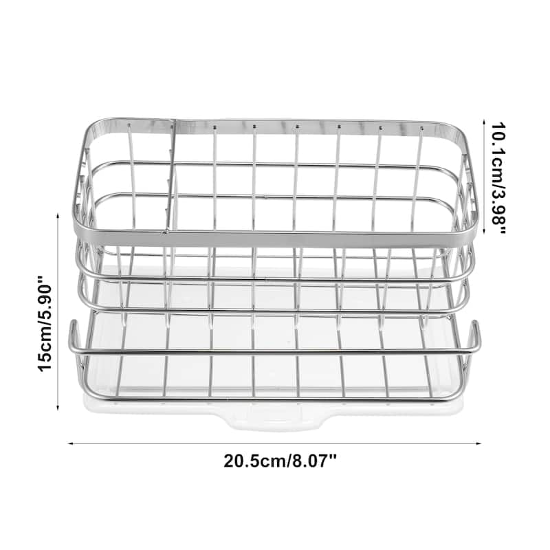 Stainless Steel Sink Caddy Organizer Sink Caddy 8.07"x5.90"x3.98"